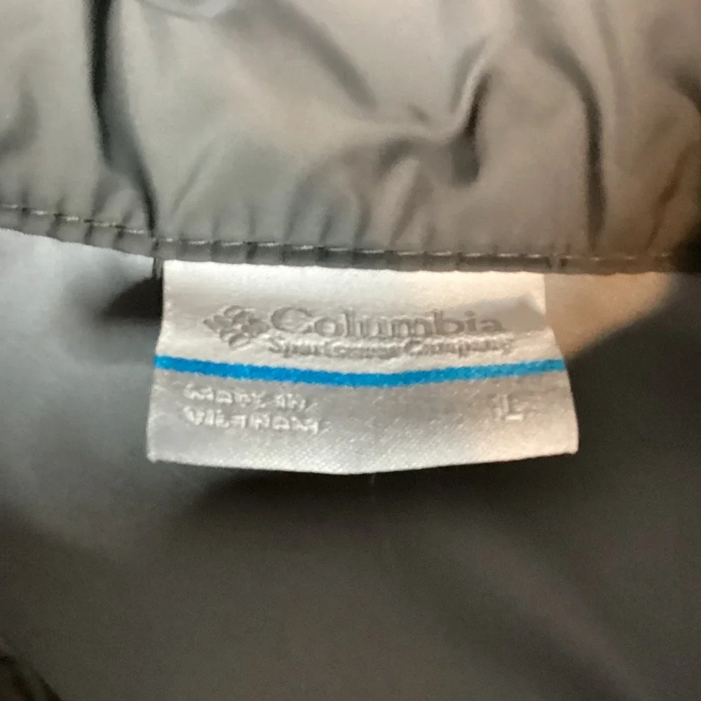 Columbia Mens Grey Black Full Zip Hooded Windbreaker Jacket Large RM2015 1442361
